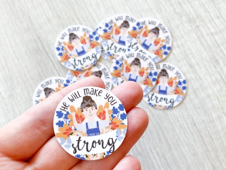 Getting Strong Stickers He Will Make You Strong Stickers