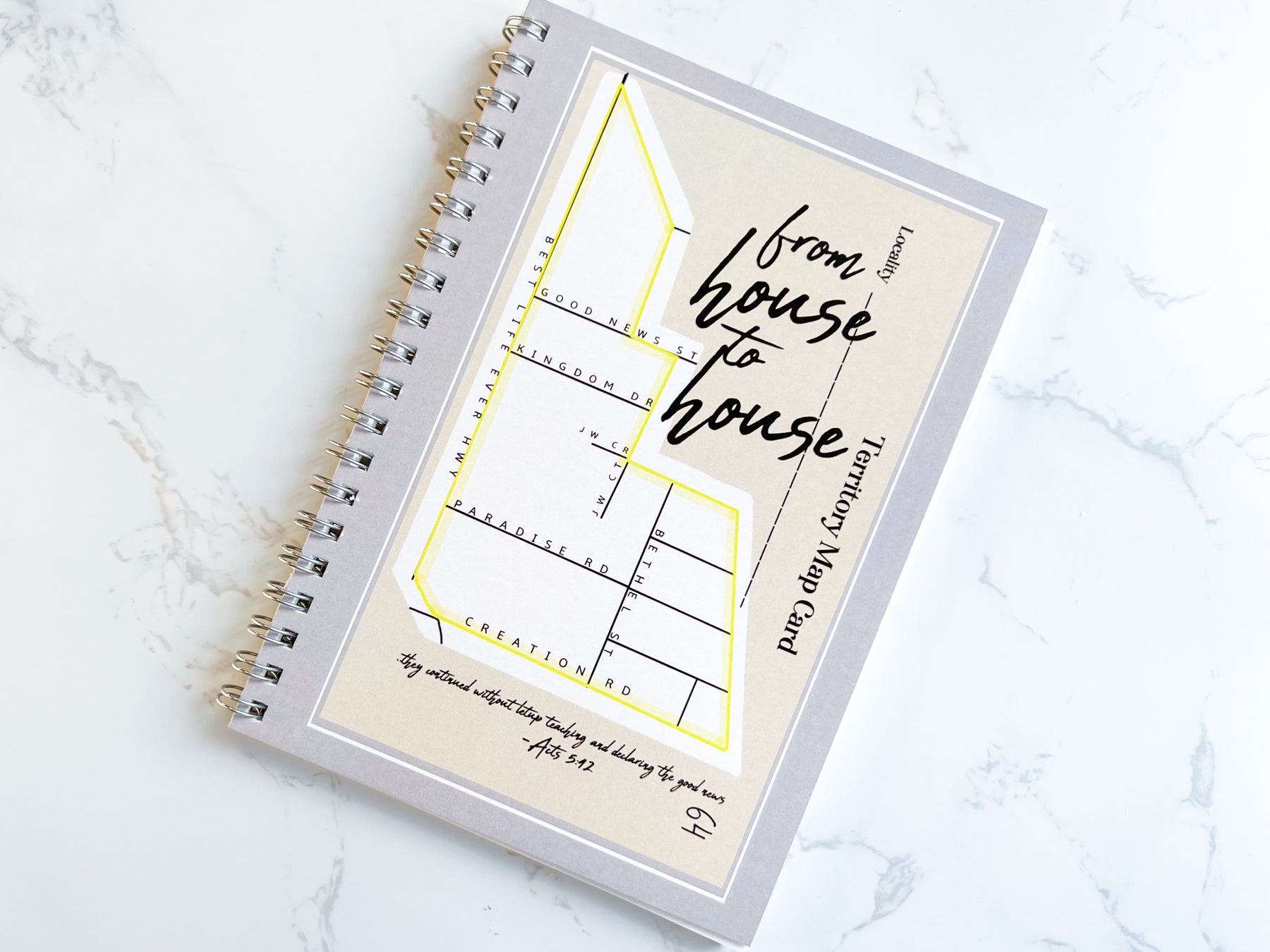 Visit Card Notebook From House to House Return Visit Notebook - Territory Card